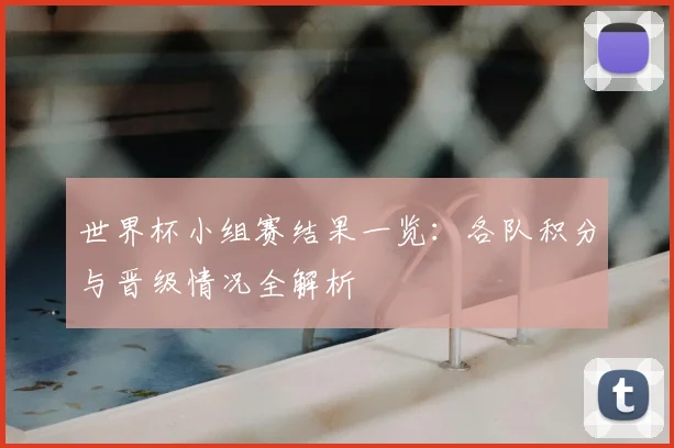 世界杯小组赛结果一览：各队积分与晋级情况全解析